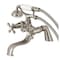 Kingston Brass KS227SN Deck Mount Clawfoot Tub Faucet with Hand Shower, Brushed Nickel KS227SN - alternate 1